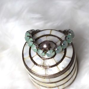 Turquoise Blue Colored Rhinestone Bracelet